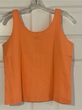 Leggiadro Vintage Orange Cotton Lycra Blend Tank Top 4